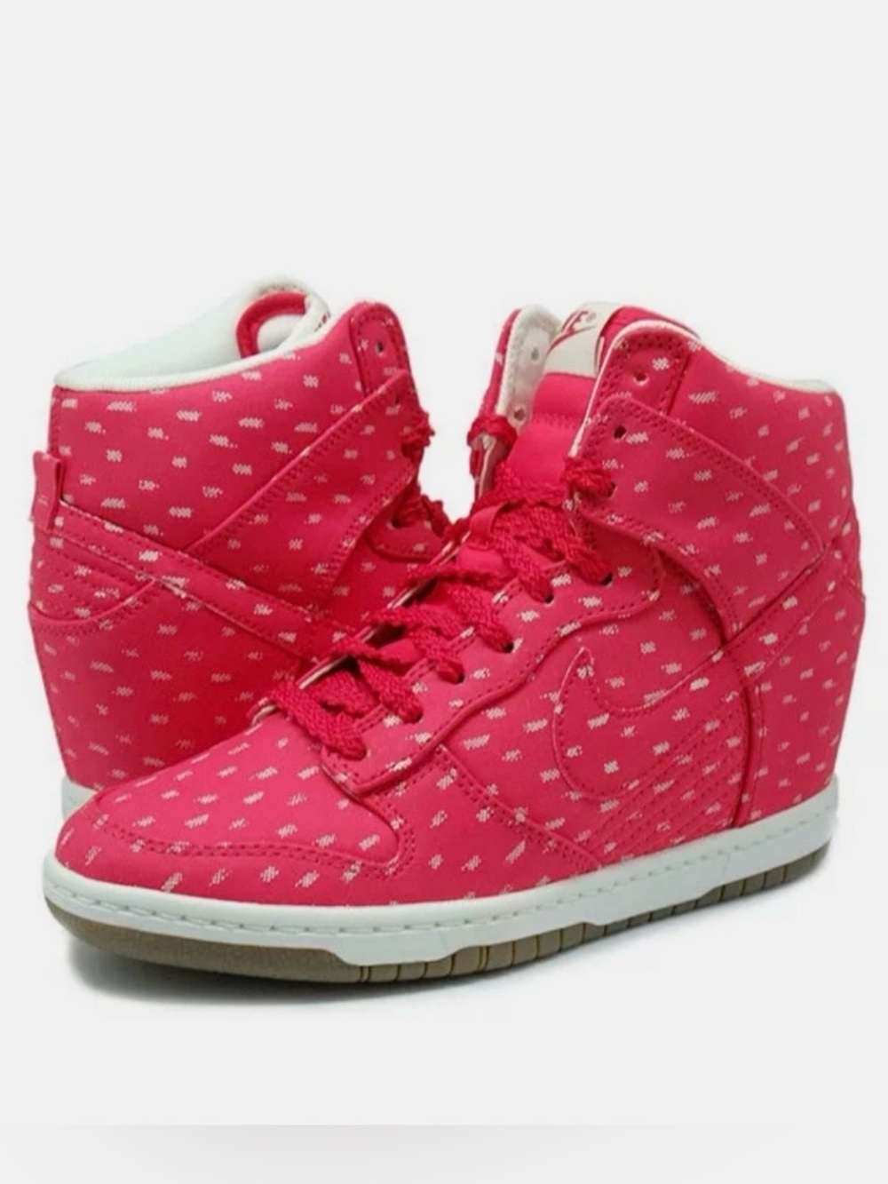 Nike Dunk Sky Hi Print "Hyper Red" Wedge Sneakers Size 9
